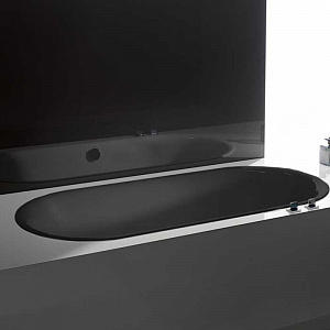 Ванна стальная Bette Lux Oval 180*80*45 BetteGlasur® Plus, с шумоизоляцией, антислип, черное дерево